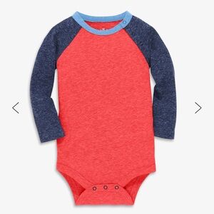 Primary (6-9 months) Long sleeve heathered baseball babysuit